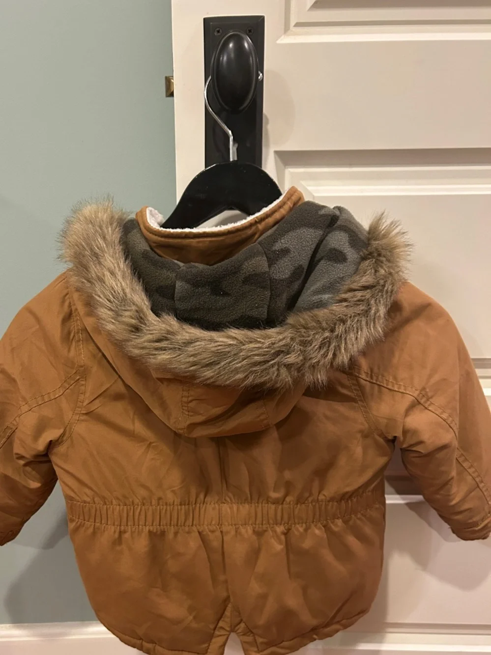 Carter's Brown Hooded Parka with Faux Fur Trim